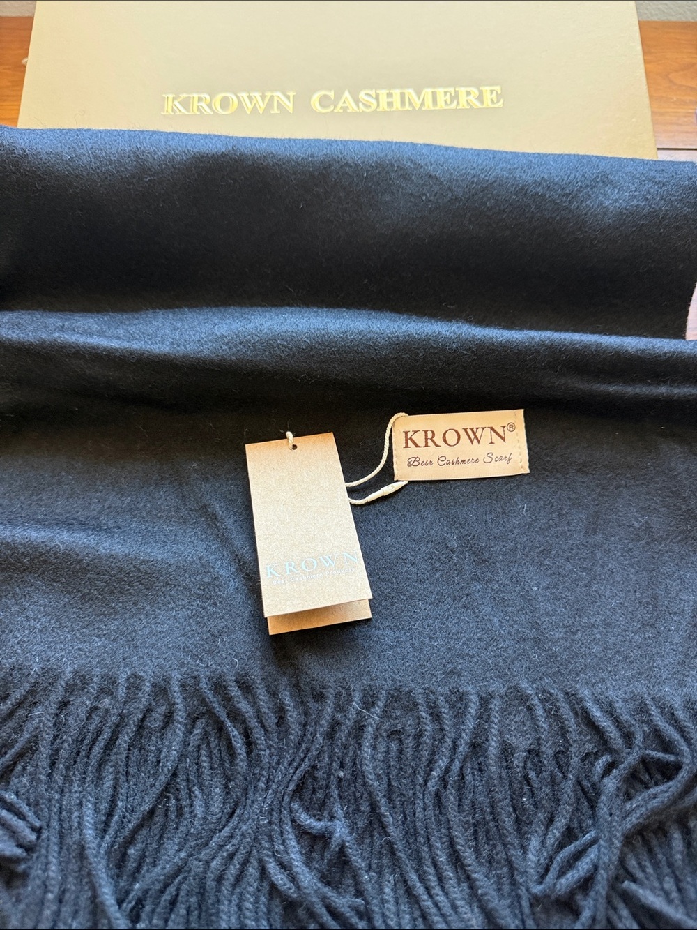 KROWN Cashmere blend Scarf in Black